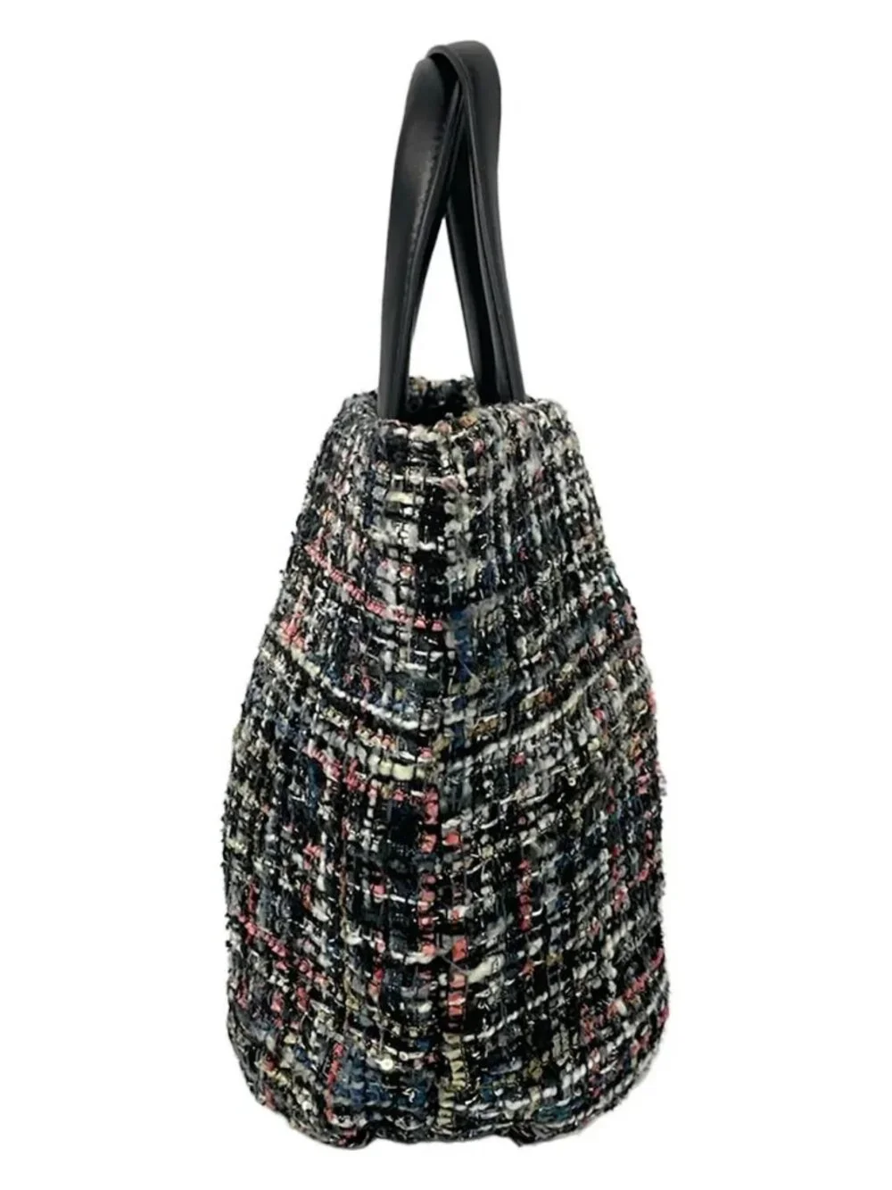 ANTEPRIMA MISTO Black Pink Multi Cotton Leather Tote Bag